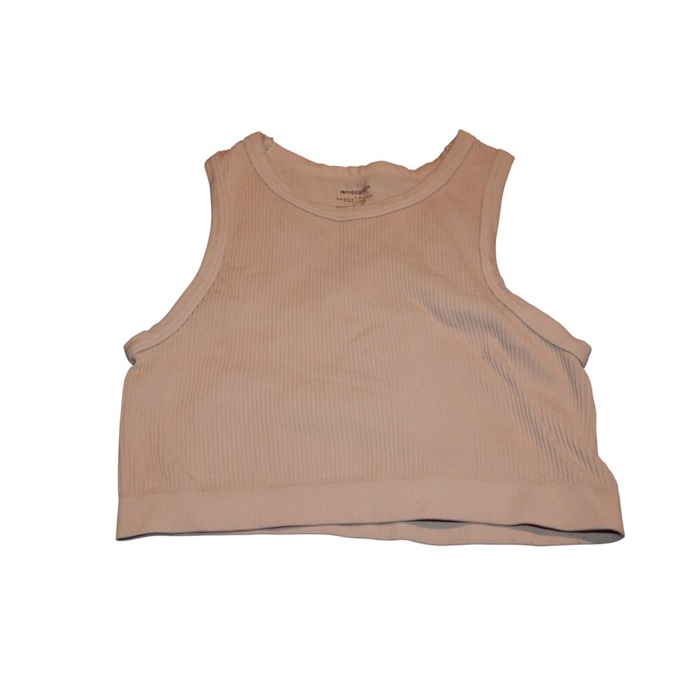 AMBIANCE women's junior's small nylon spandex ribbed crop tank top - Picture 1 of 5